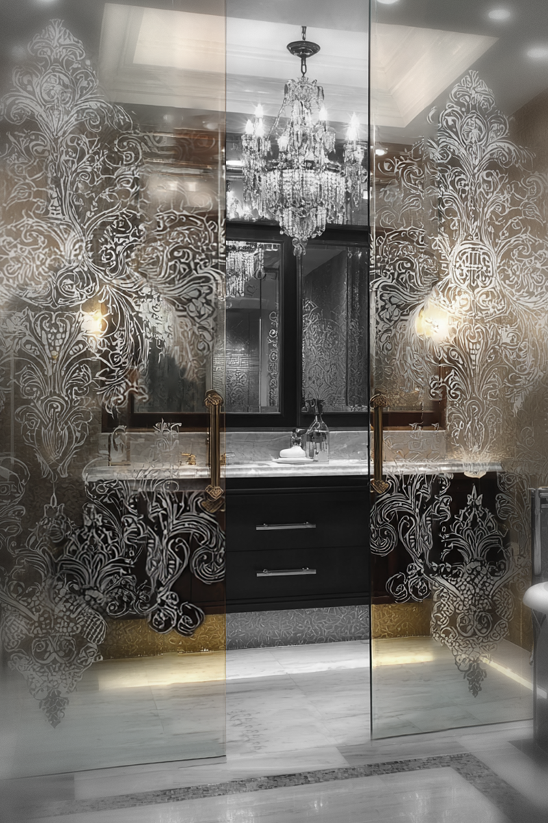 Decorative shower enclosure