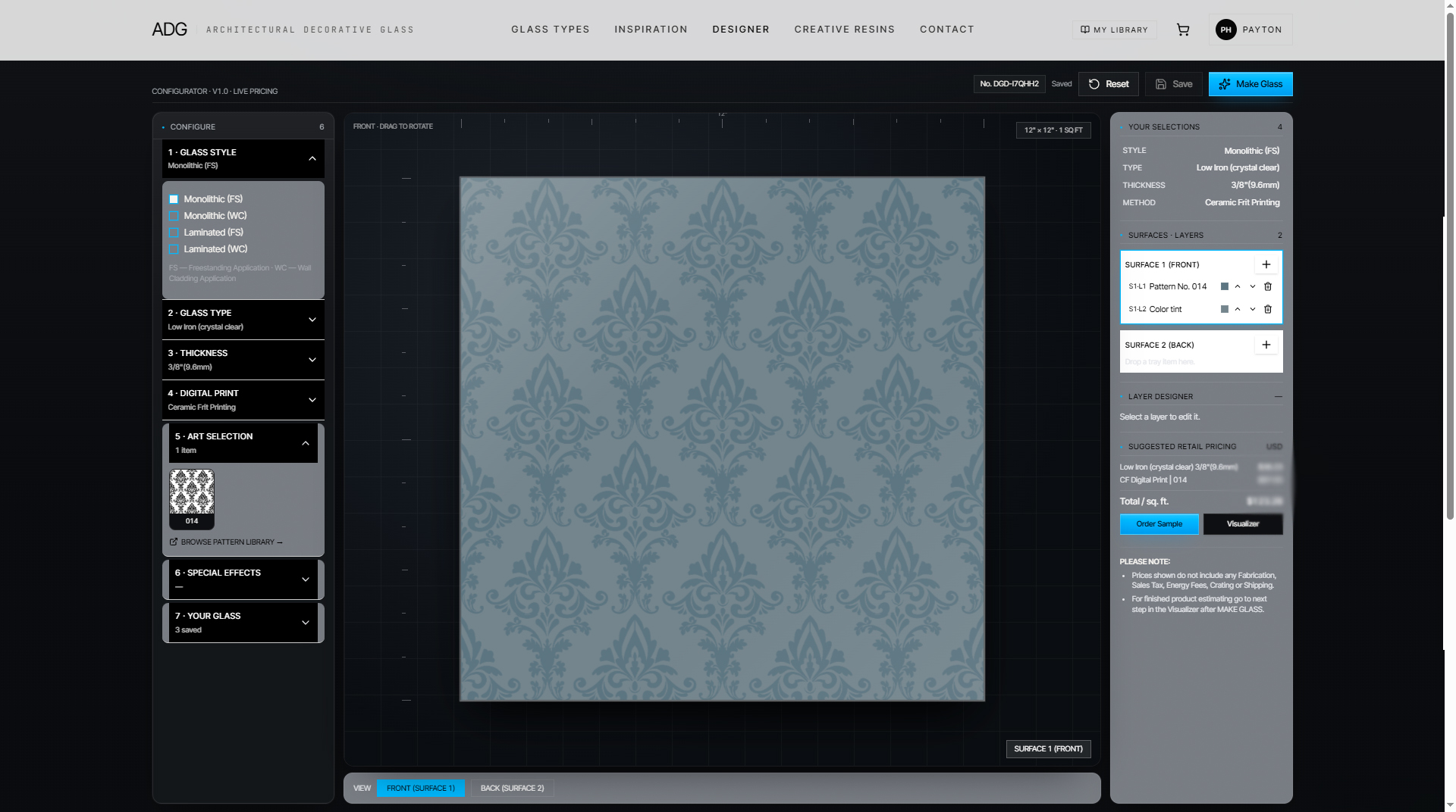 The Glass Designer preview